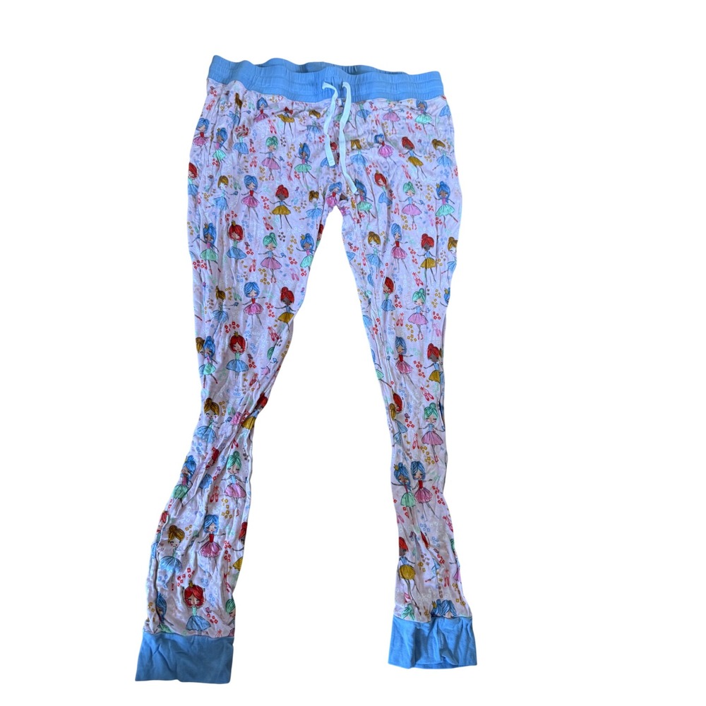 Little Sleepies Ballerina Bamboo Viscose Pajama Pants Pink Blue Medium